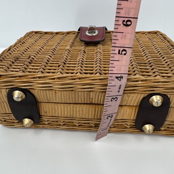 Vintage 60s 70s ETIENNE AIGNER Small Woven Wicker Handbag Basket Bag Box - Picture 9 of 16